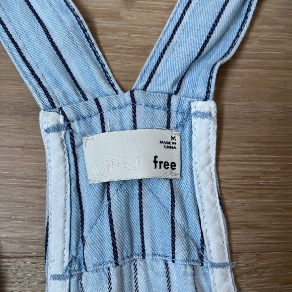 WILFRED Free BLUE STRIPE BEATRIZ 2” ROMPER /OVERALLS Sz M *D22 - Picture 3 of 3